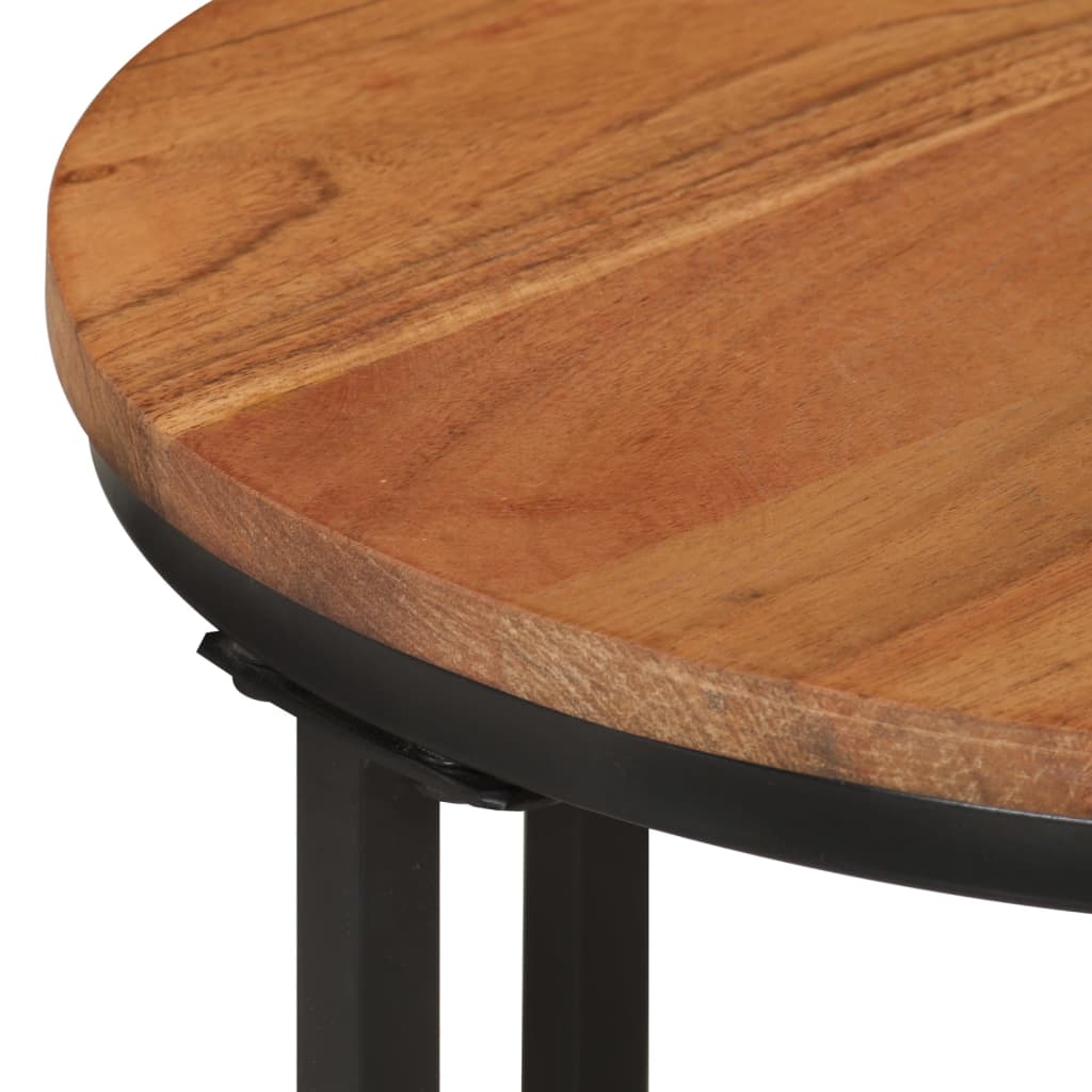 Couchtisch 45x45x35 cm Massivholz Akazie und Eisen