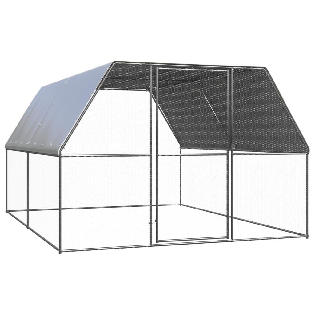 Outdoor-Hühnerkäfig 2x4x2 m Verzinkter Stahl