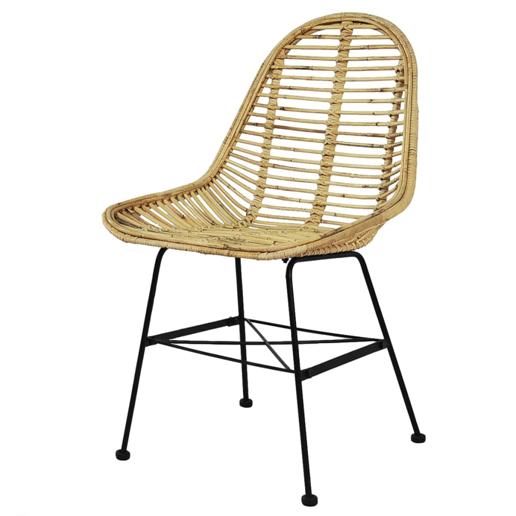 Esszimmerstühle 2 Stk. Natur Rattan
