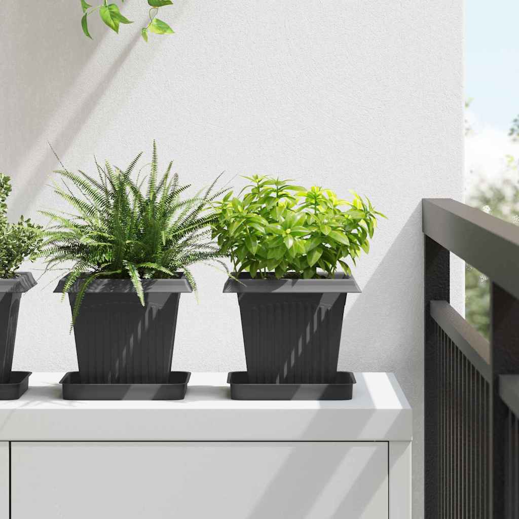 Blumentöpfe 6 pcs Ziegelrot 20 x 20 x 16 cm Kunststoff