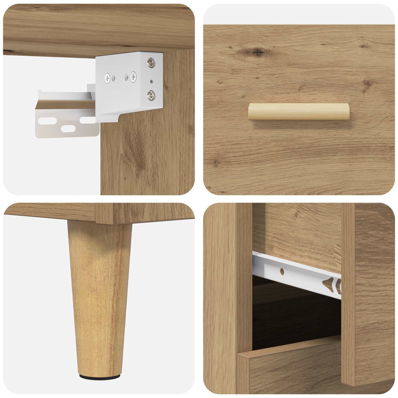 Highboard Altholz 69,5 x 32,5 x 180 cm Holzwerkstoff
