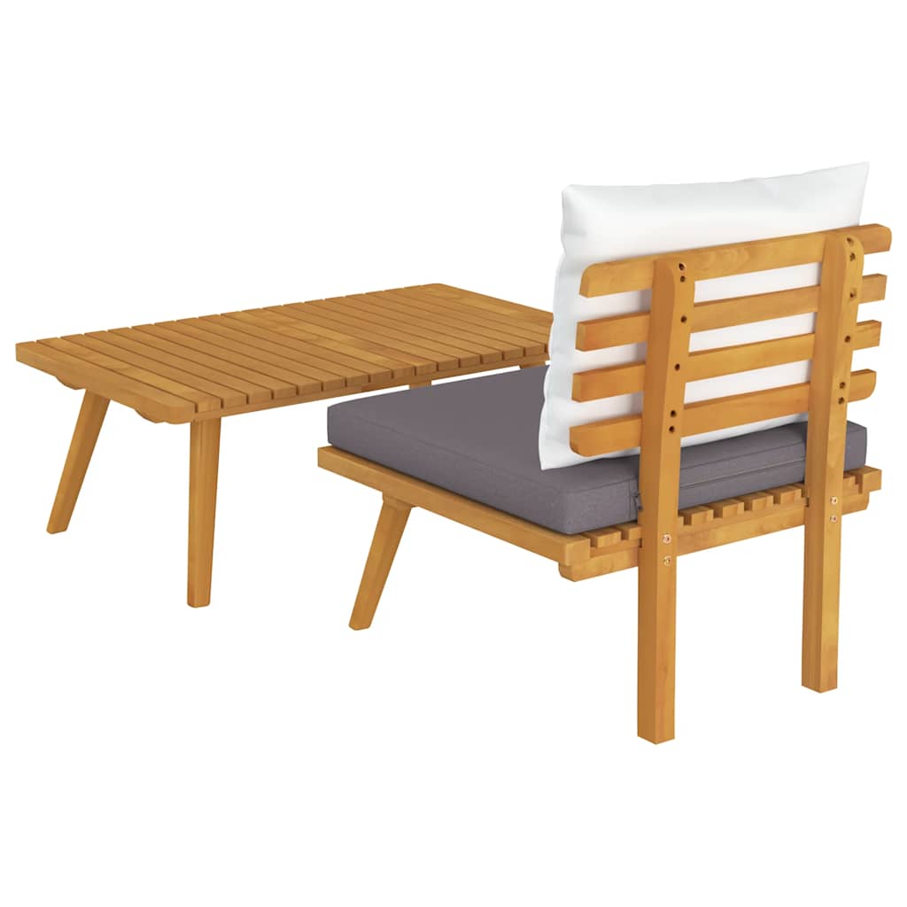 2-Sitzer-Gartensofa mit Kissen Massivholz Akazie