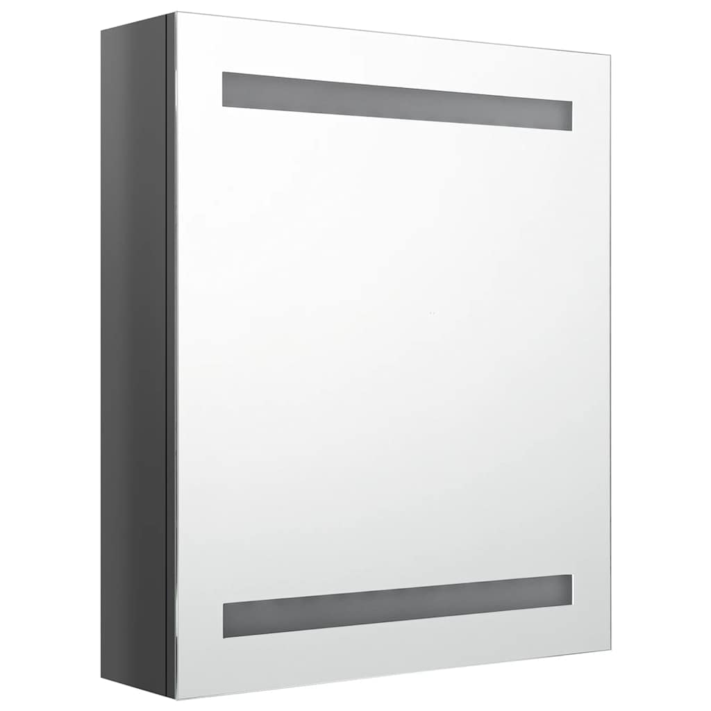 LED-Bad-Spiegelschrank Betongrau 50x14x60 cm