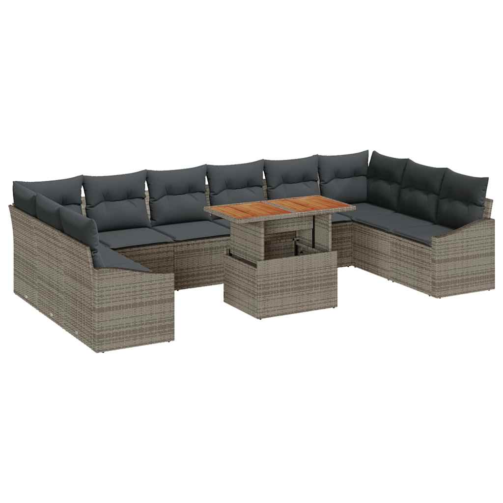 Garten Essgruppe mit Kissen 11 pcs Schwarz und Creme