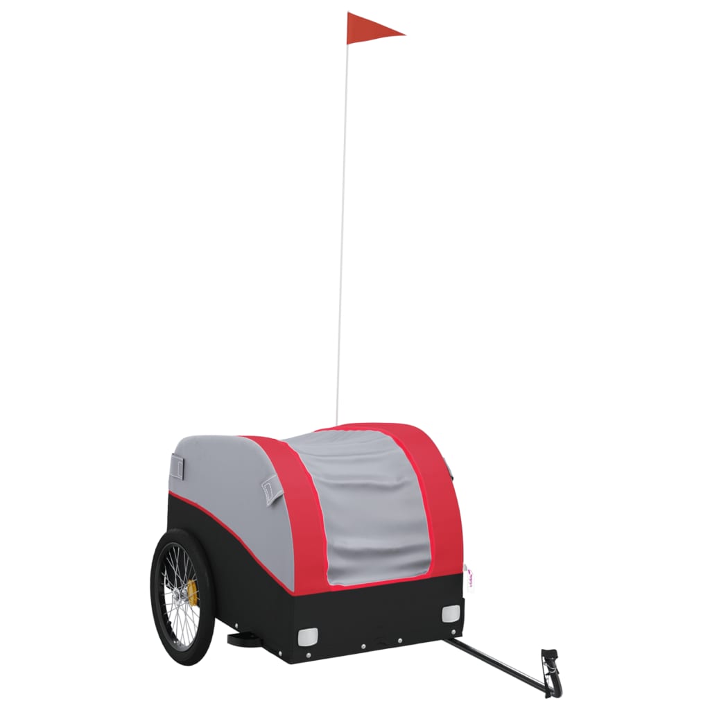 Fahrradanhänger Schwarz und Orange 30 kg Eisen