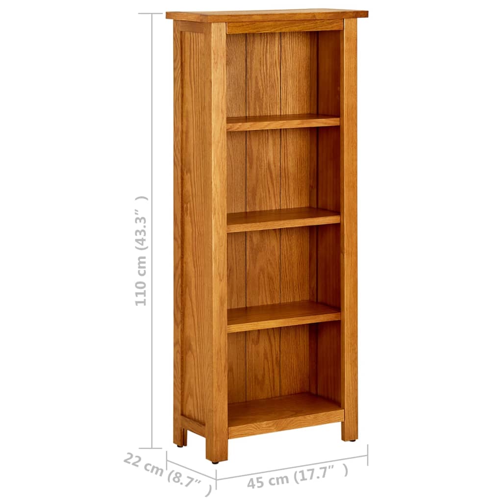 Bücherregal 45x22,5x82 cm Eiche Massivholz