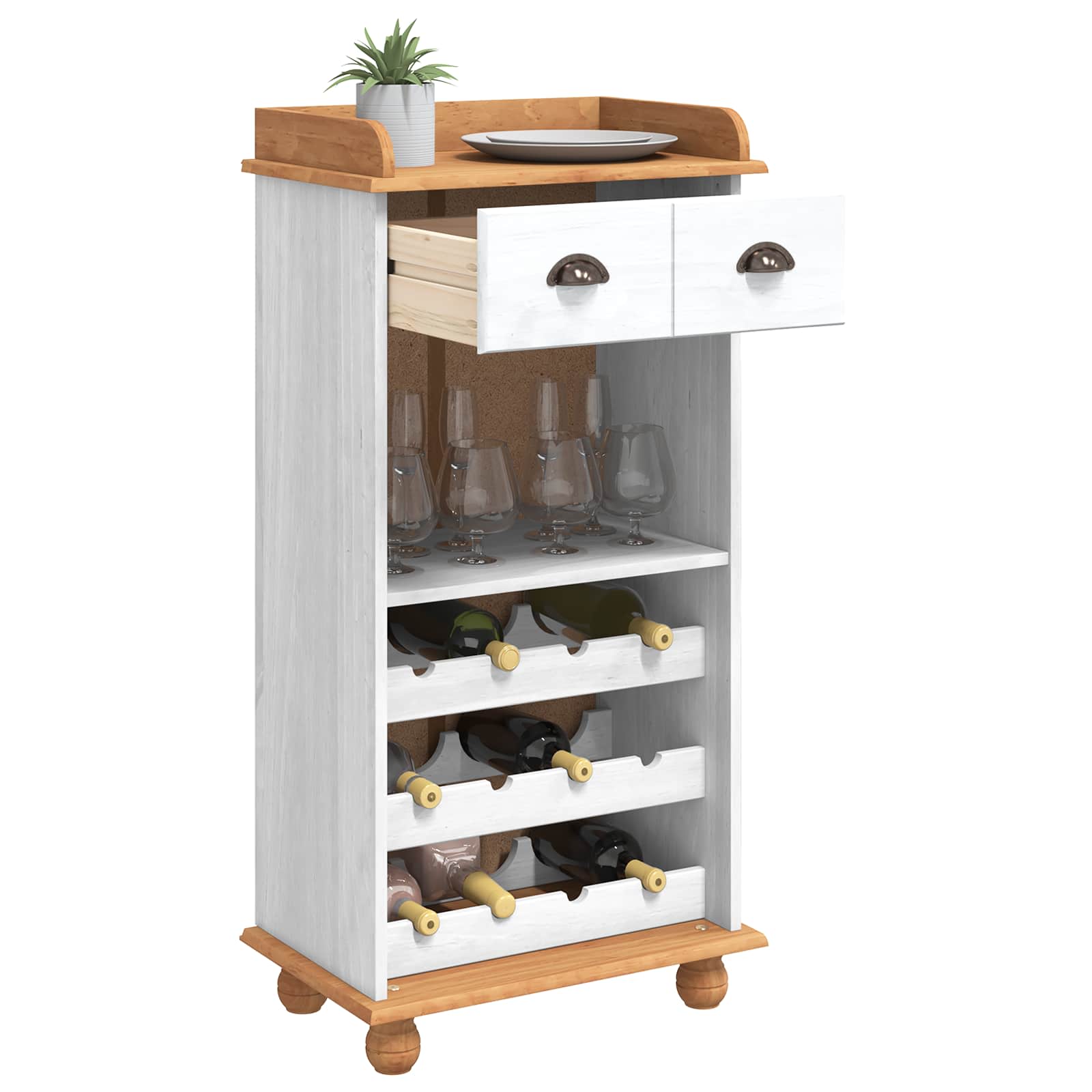 Weinschrank ASKIM Honigwachs 57 x 37 x 114 cm