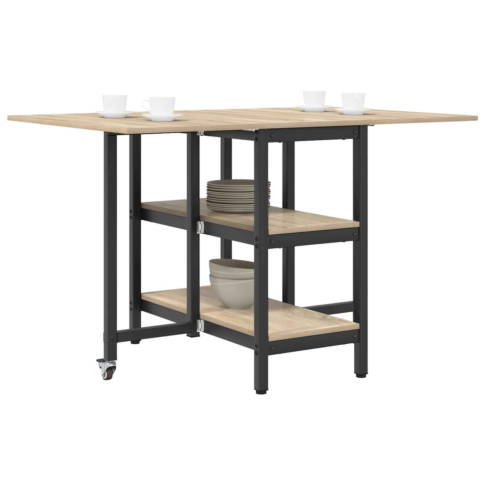Esstisch 122 x 80 x 76,5 cm Holzwerkstoff Schwarze Eiche