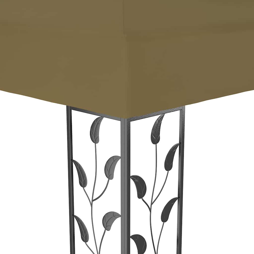 Pavillon mit Doppeldach & LED-Lichterkette 3x4 m Weiß