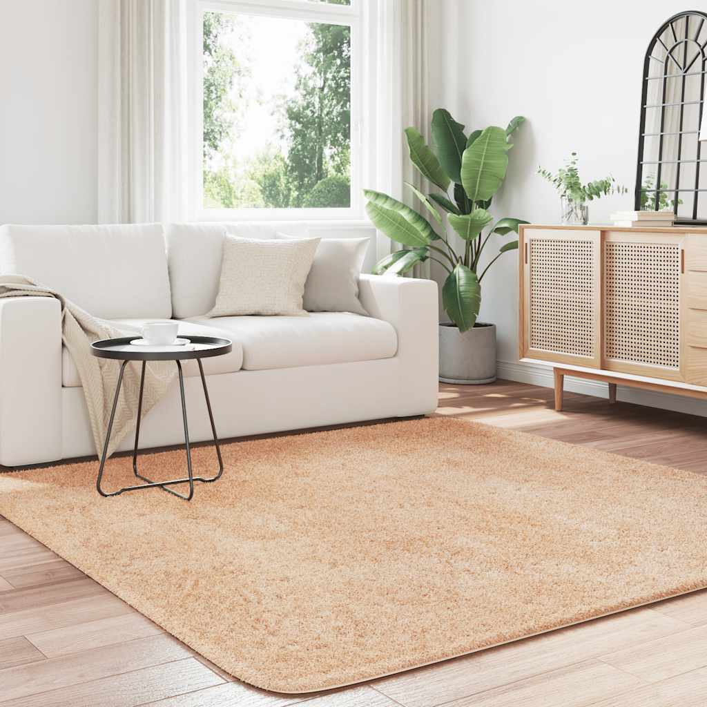 Teppich Shaggy Hochflor NAVARRA Beige 60x100 cm Polyester