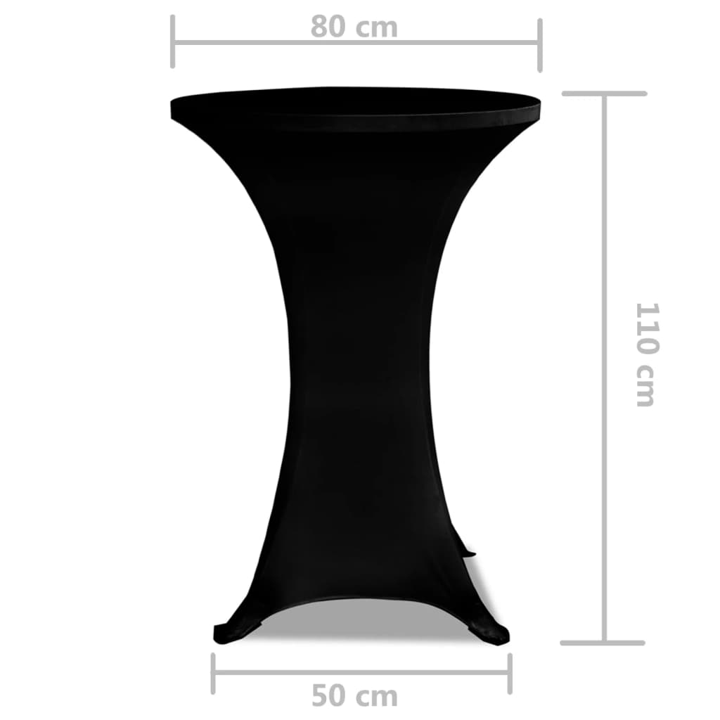 Tischhusse Stretchhusse 2 Stk 70 cm Anthrazit