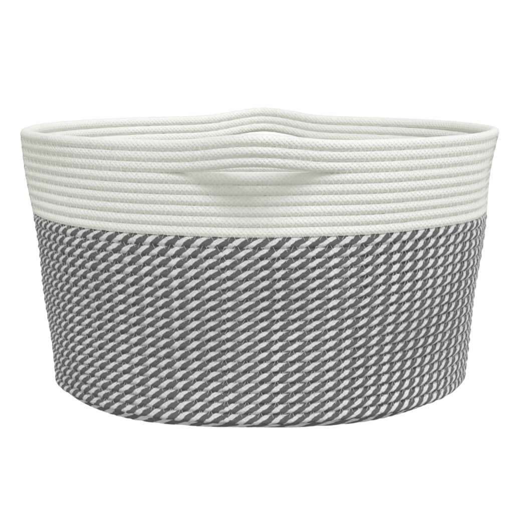 Aufbewahrungskörbe 2 Stk. Grau und Weiß Ø28x28 cm Baumwolle