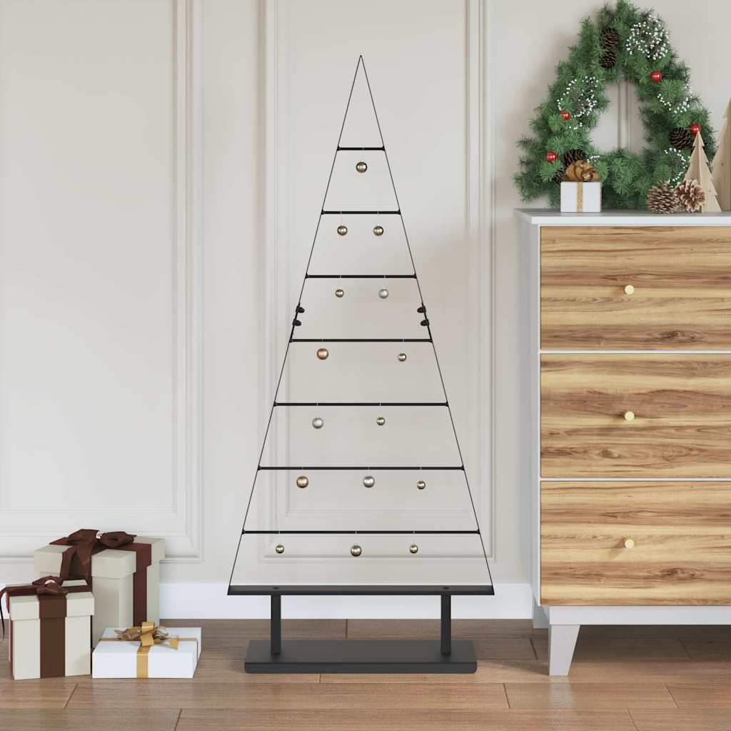 Metall Weihnachtsbaum mit Ständer Schwarz 60 cm Stahl