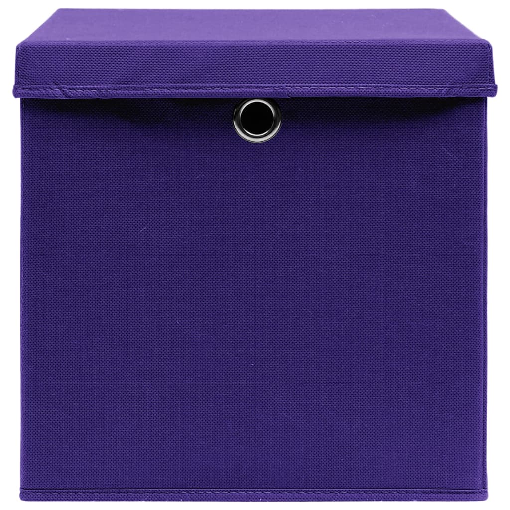 Aufbewahrungsboxen mit Deckeln 10 Stk. 28x28x28 cm Schwarz