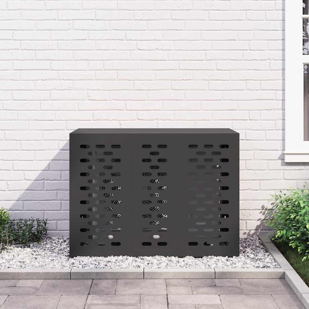 Klimaanlagenabdeckung Schwarz 90 x 40 x 60 cm Stahl