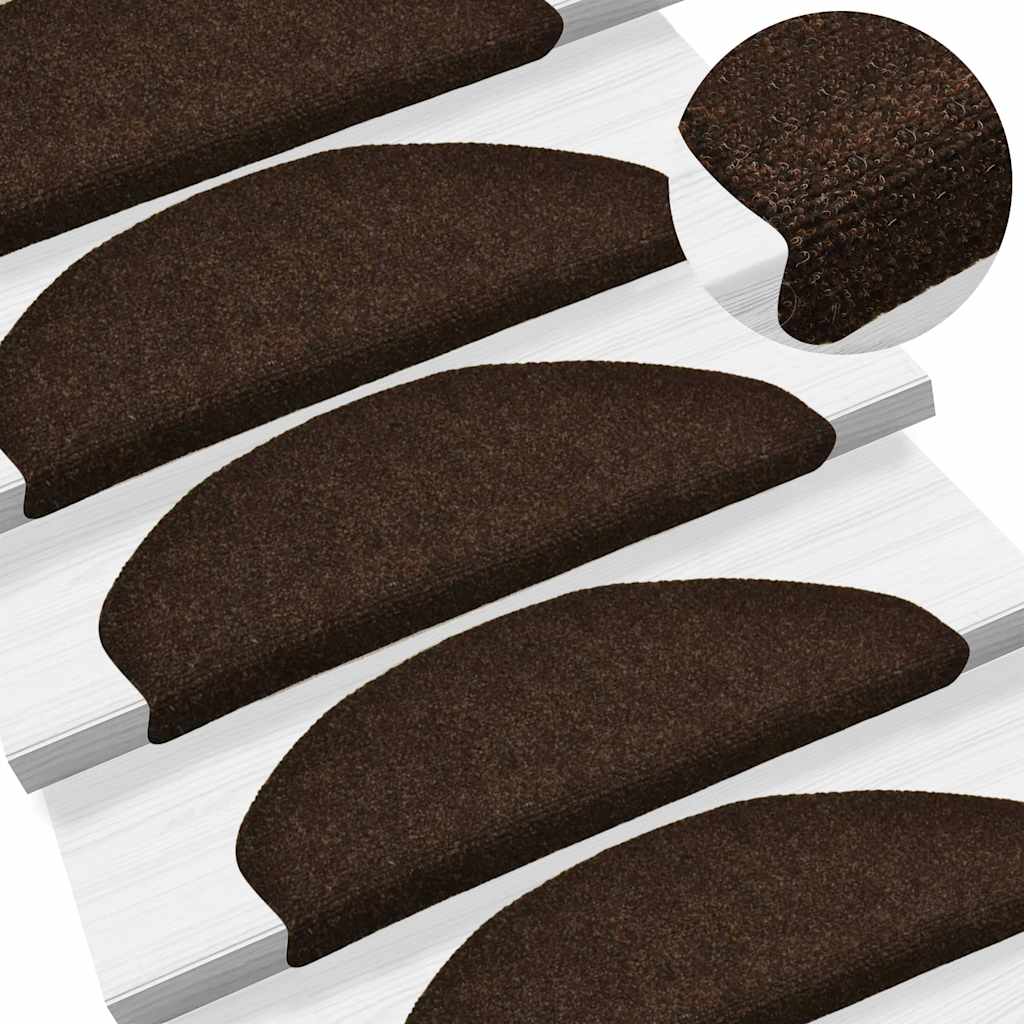 Stufenmatten Selbstklebend 15 Stk. 56x17x3 cm Hellbraun Halbrund