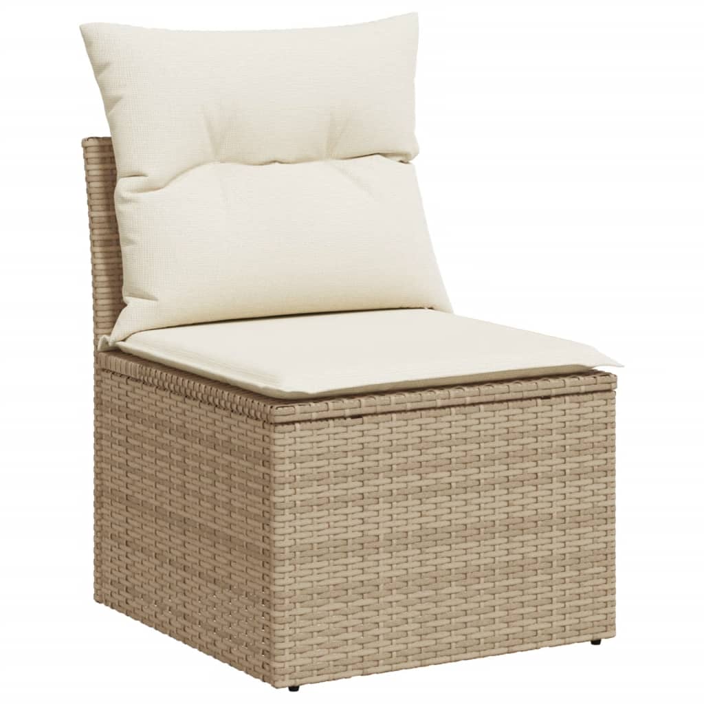 4-tlg. Garten-Sofagarnitur mit Kissen Schwarz Poly Rattan