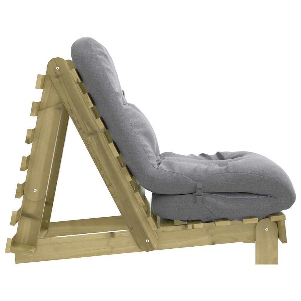 Futon Schlafsofa mit Matratze Braun 70x206x11 Massivholz Kiefer