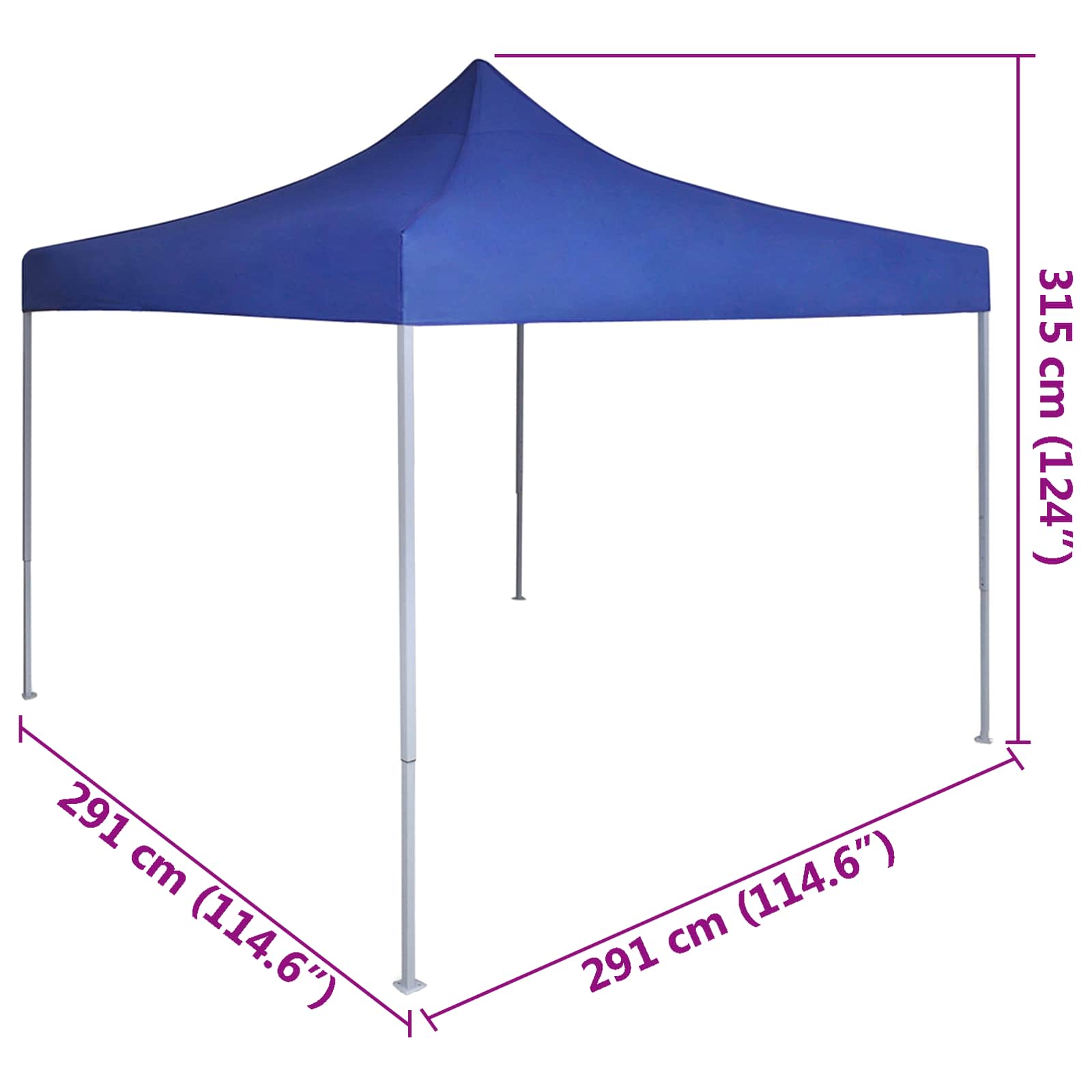 Partyzelt Faltbar Pop-Up Schwarz 292x292x315 cm