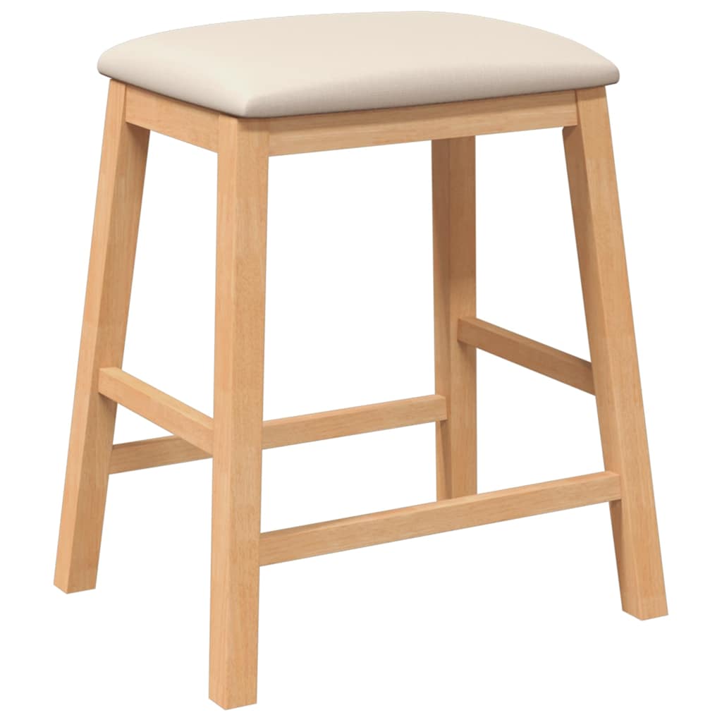 Barstühle mit Kissen 2 Stk. Braun Massivholz Gummibaum