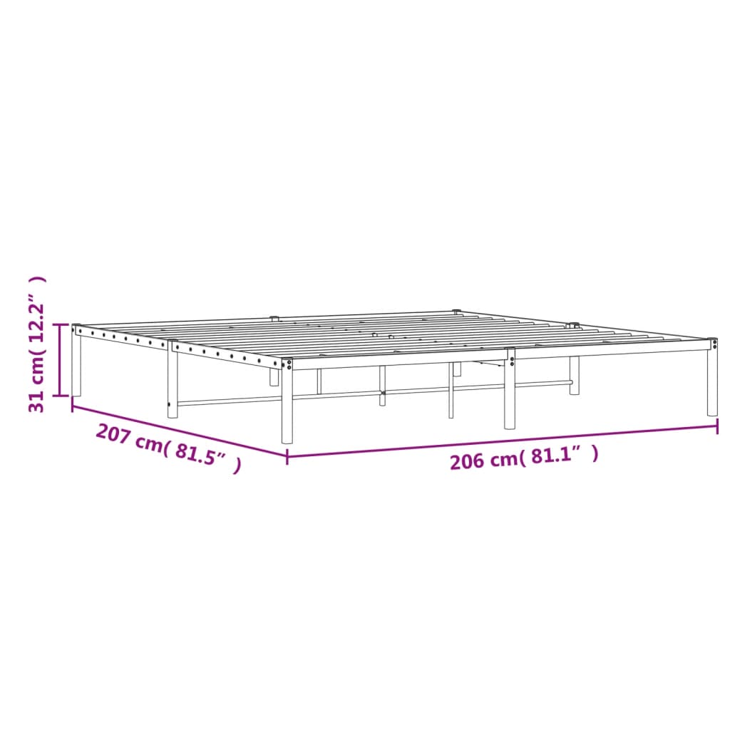 Bettgestell Metall Schwarz 75x190 cm