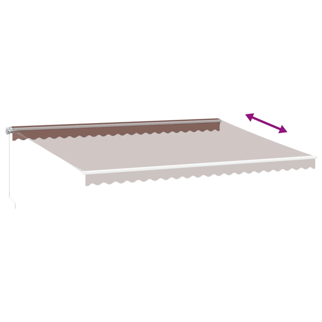 Markise Manuell Einziehbar mit LED 300x250 cm Blau und Weiß