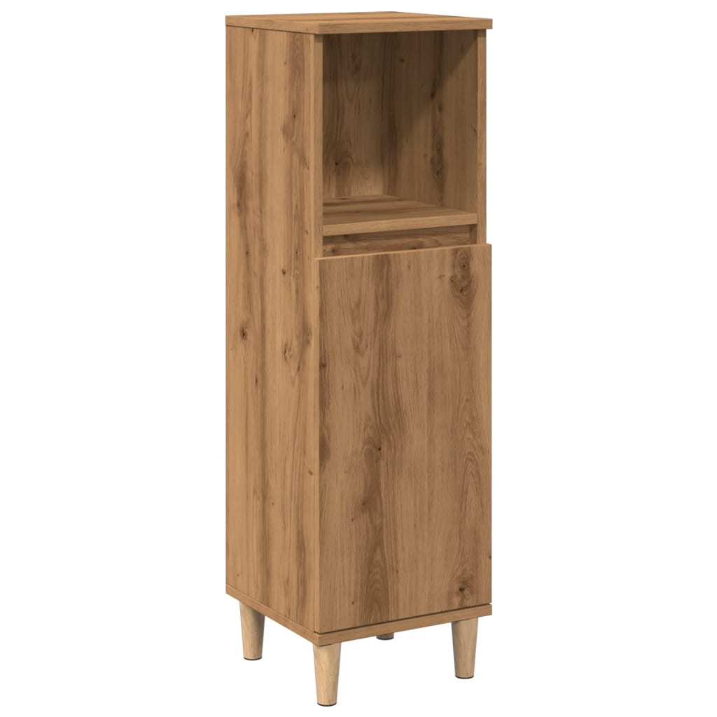 Badschrank Weiß 30x30x100 cm Holzwerkstoff