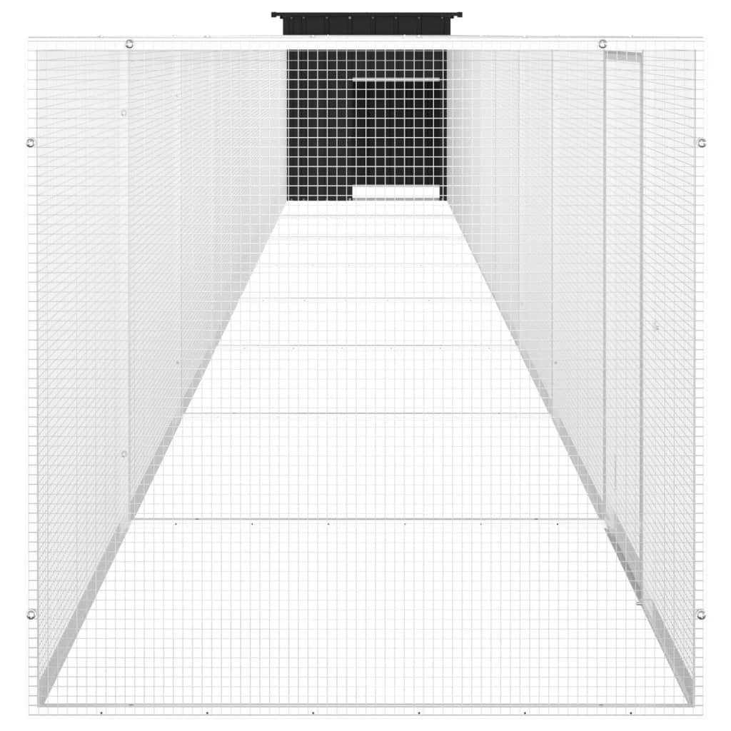 Hühnerkäfig Anthrazit 200x91x100 cm Verzinkter Stahl