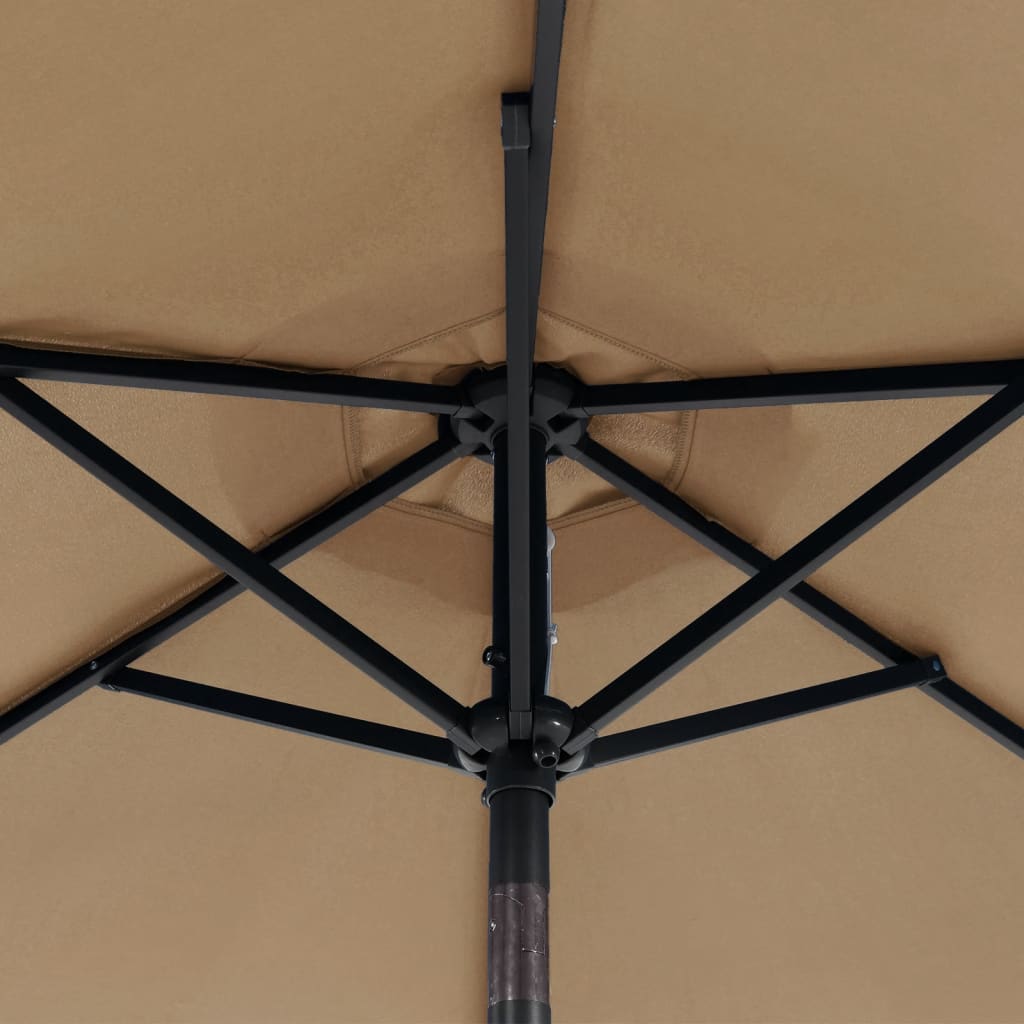 Sonnenschirm mit LED und Stahlmast Weiß 225x225x212 cm