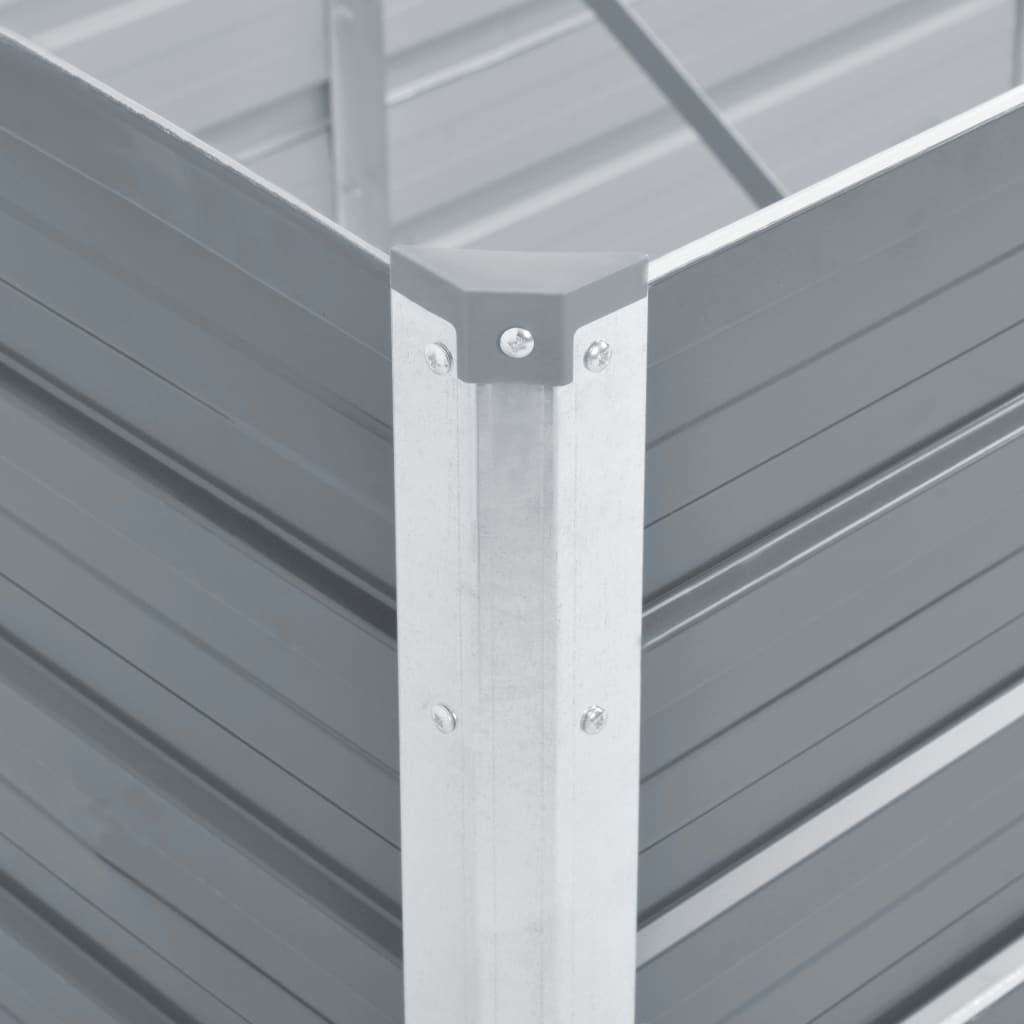 Hochbeet 160 x 80 x 77 cm Verzinkter Stahl Grau
