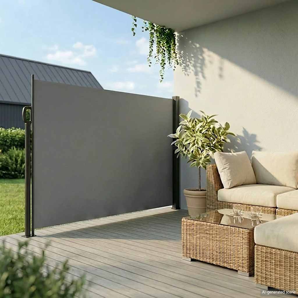 Seitenmarkise Ausziehbar Schwarz 100x300 cm