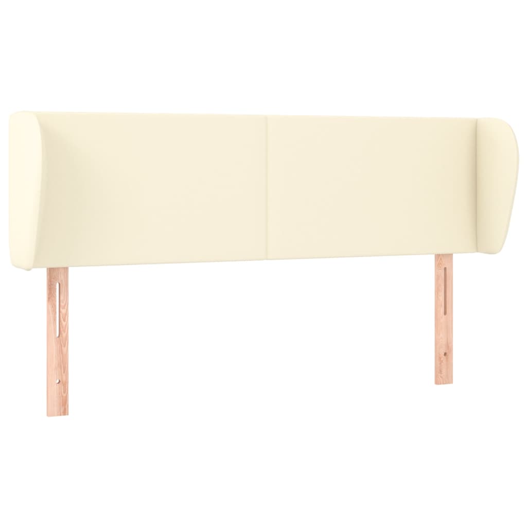 Kopfteil mit Ohren Creme 83x23x78/88 cm Kunstleder