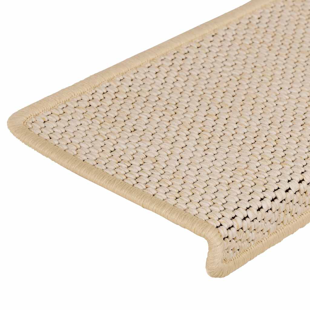 Treppenmatten Selbstklebend Sisal-Look 15 Stk. 65x21x4 Platina