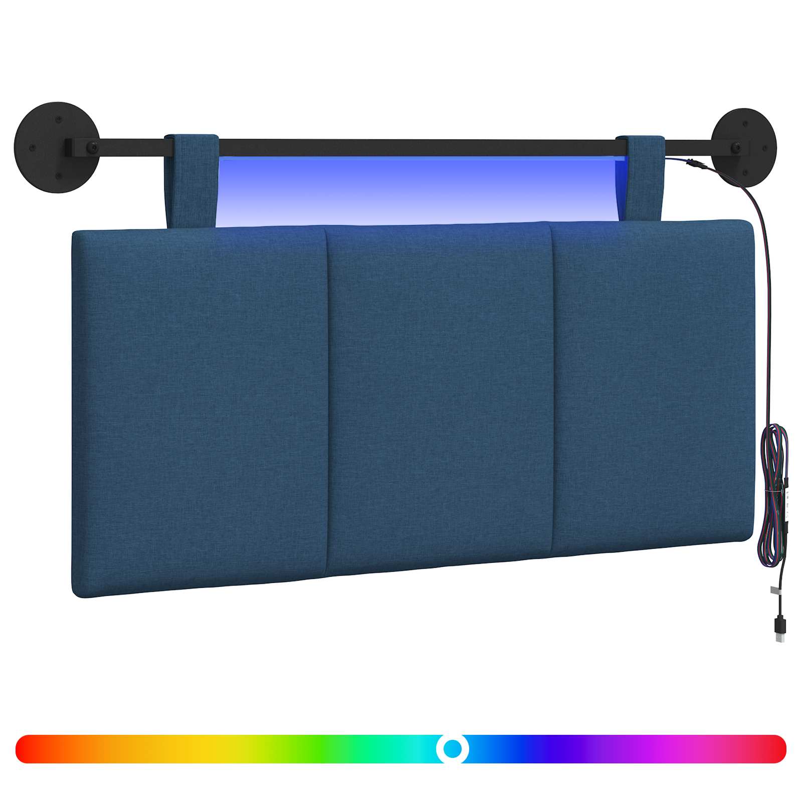 Hängendes Kopfteil Mit LED Licht Wolkengrau Stoff
