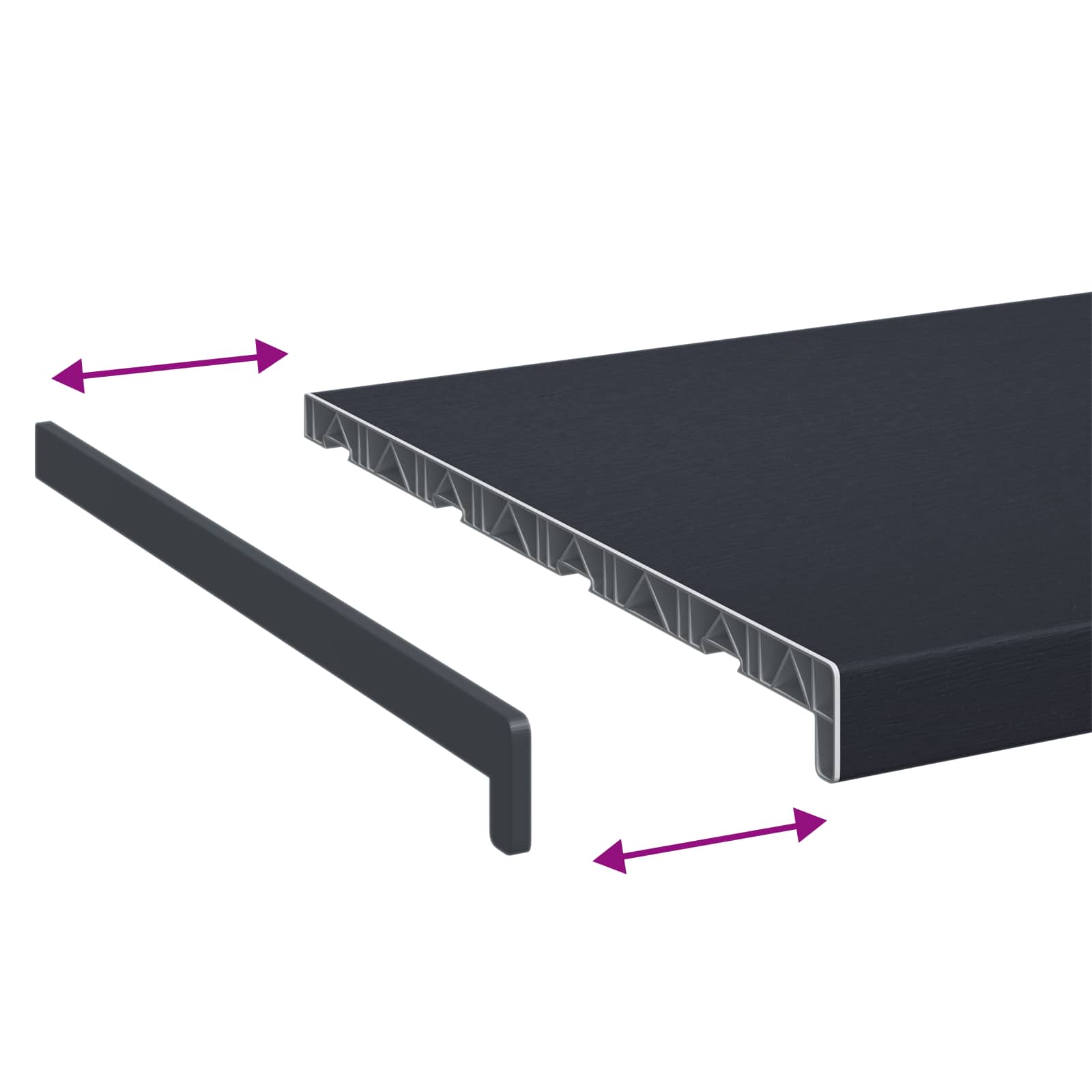 Fensterbank Weiß 60 x 10 x 4,5 cm PVC