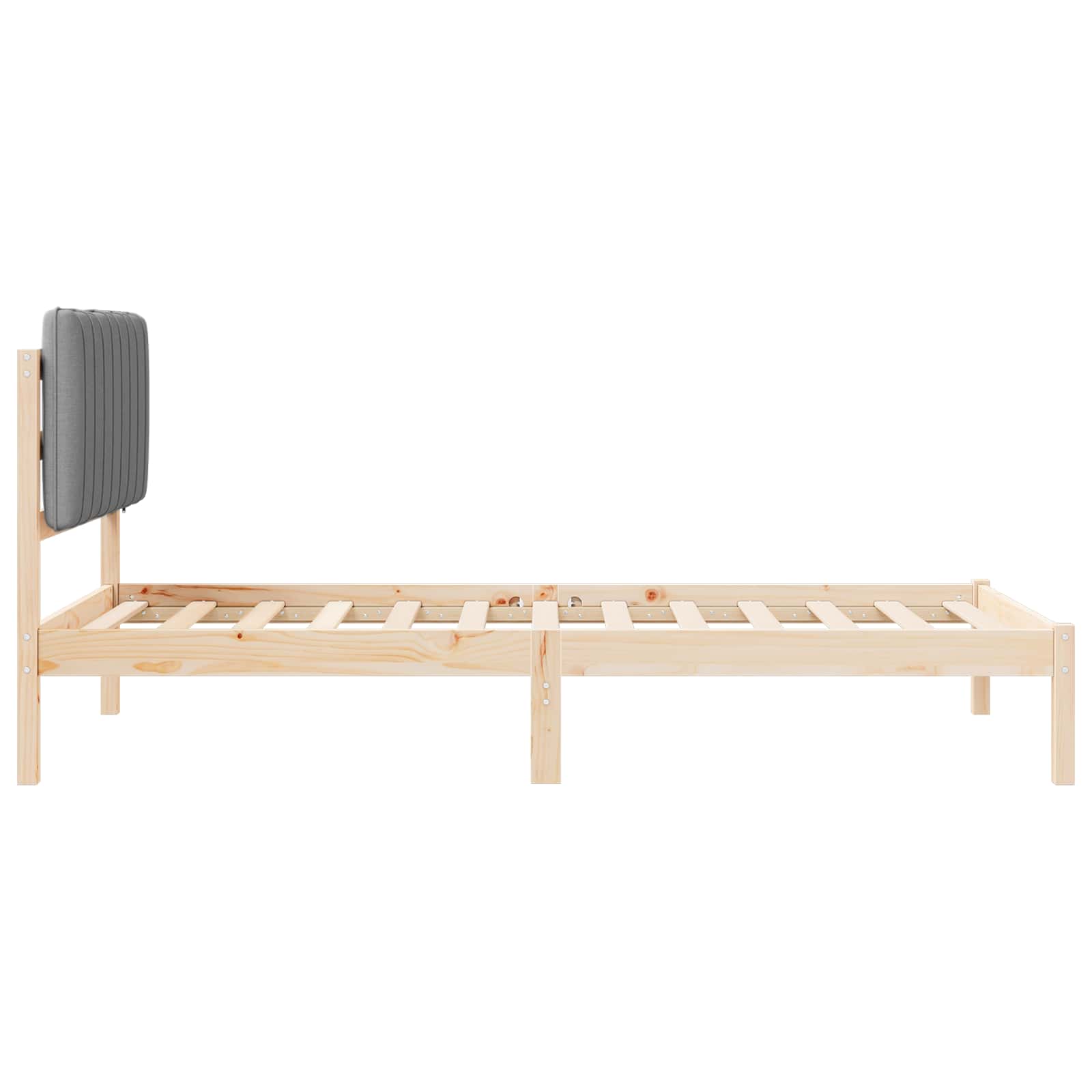 Bettgestell mit gepolstertem Kopfteil Hellgrau 200 x 200 cm