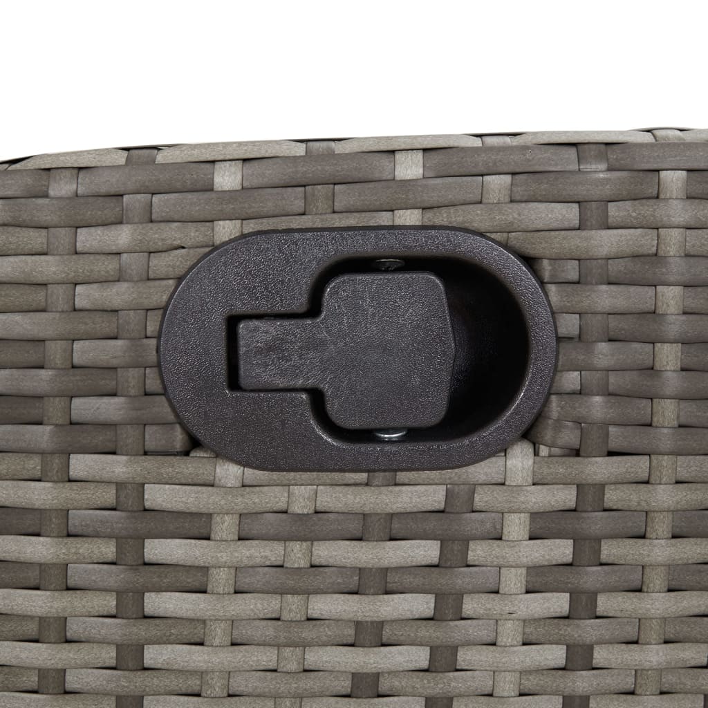 Gartensessel mit Fußteil Verstellbar Schwarz Poly Rattan