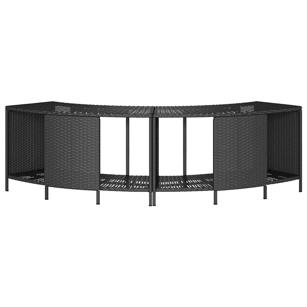 Outdoor-Regale für Whirlpool 2 Stk. Grau Poly Rattan