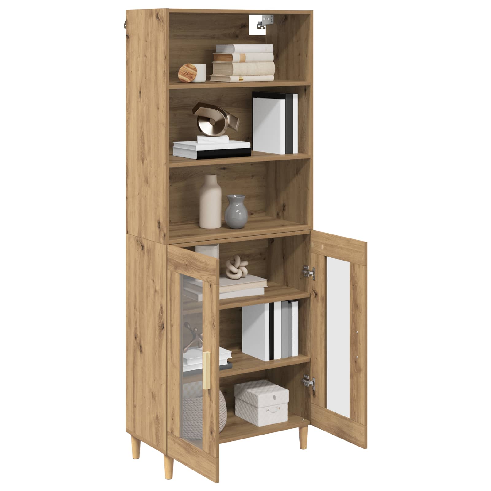 Highboard Altholz 69,5 x 32,5 x 180 cm Holzwerkstoff