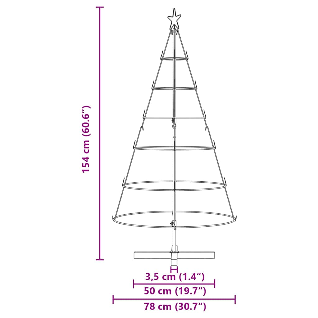 Weihnachtsdeko mit Ständer Schwarz 60 cm Stahl