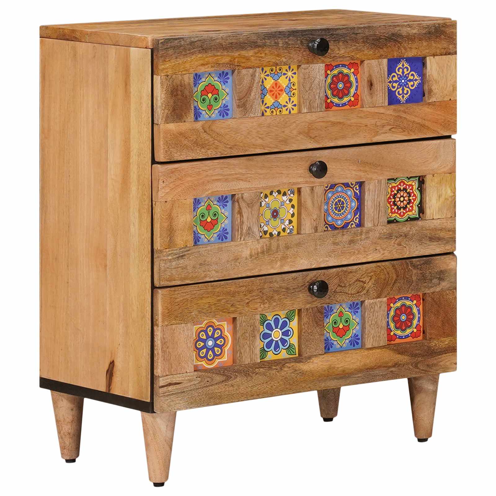 Nachttisch Braun 50 x 33 x 62 cm Massivholz Mango