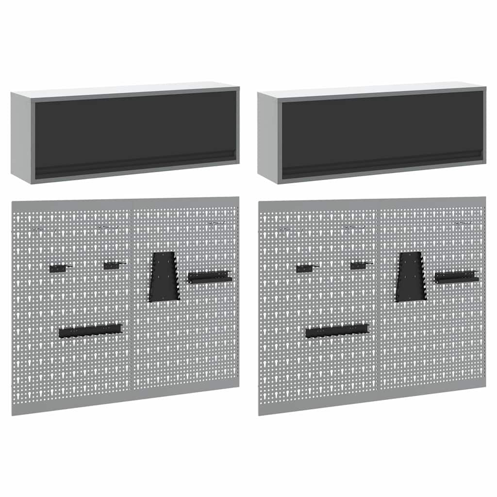 Werkzeugschrank-Set 3 pcs Schwarz Pulverbeschichteter Stahl
