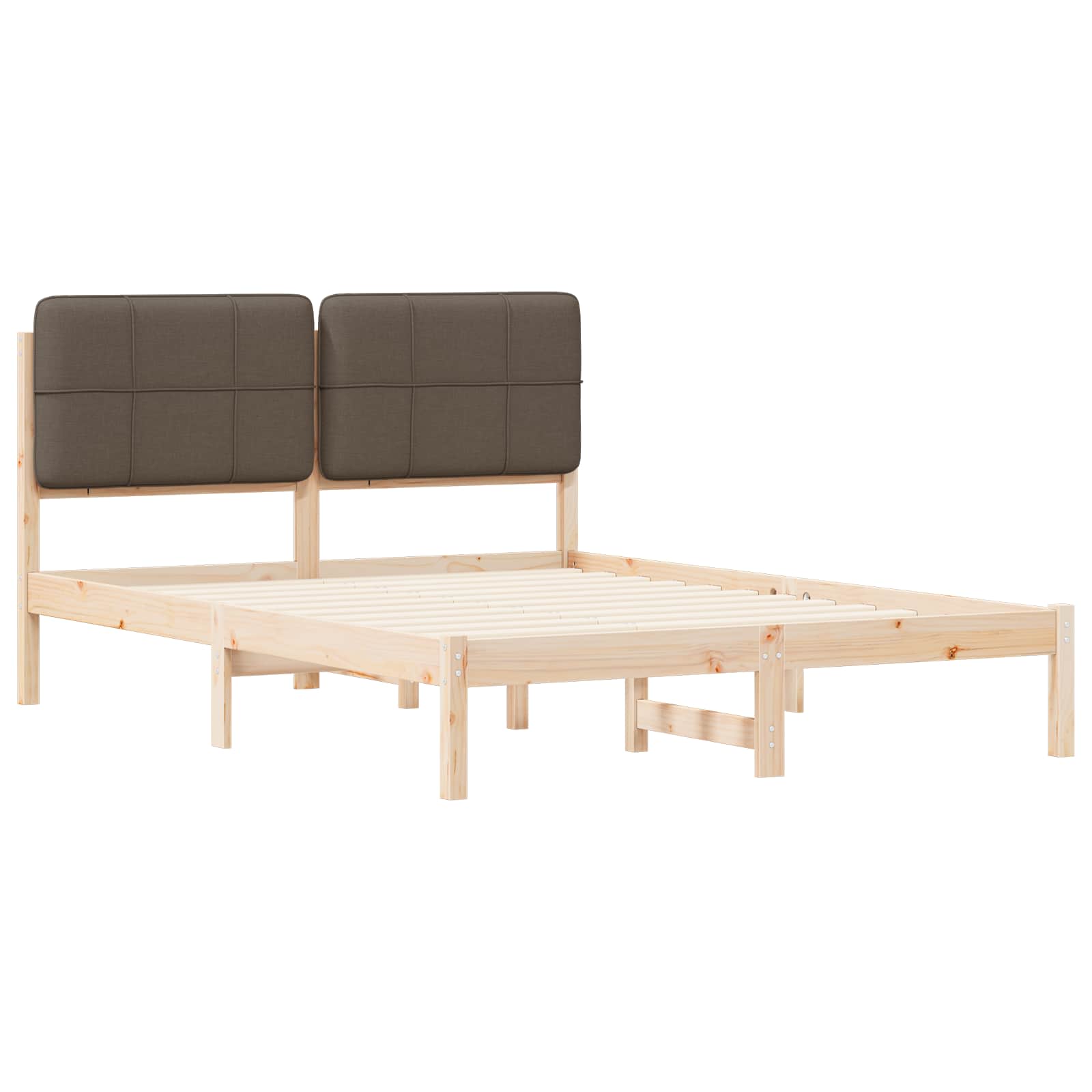 Bettgestell mit gepolstertem Kopfteil Hellgrau 200 x 200 cm