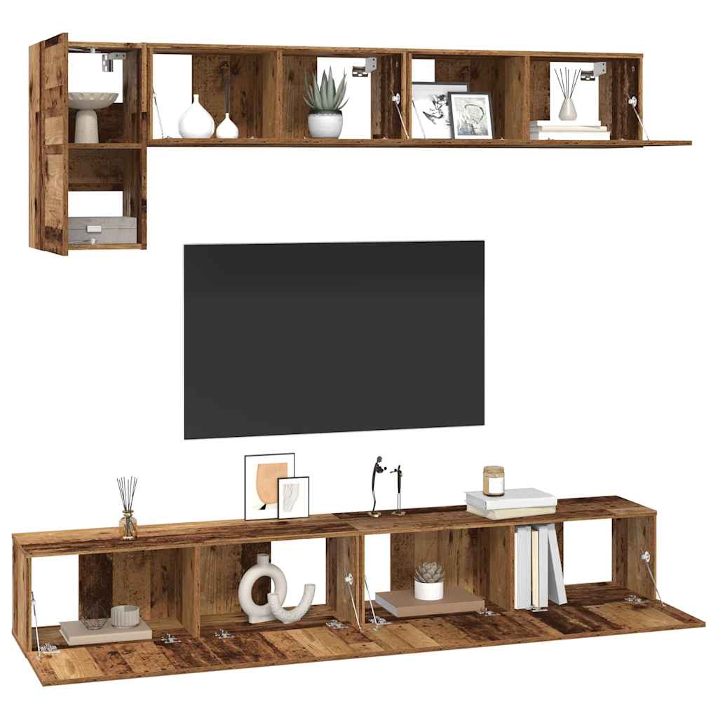 5-tlg. TV-Schrank-Set Weiß Holzwerkstoff