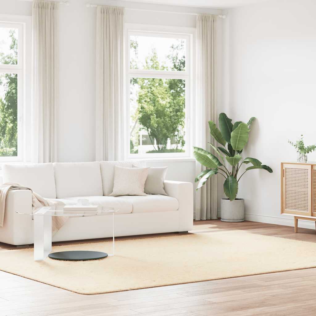 Teppich Shaggy Hochflor NAVARRA Beige 60x100 cm Polyester