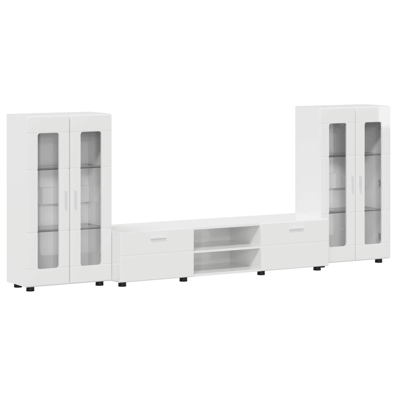 Highboard mit Regal FLORIN Weiß 60 x 35 x 182 cm Holzwerkstoff
