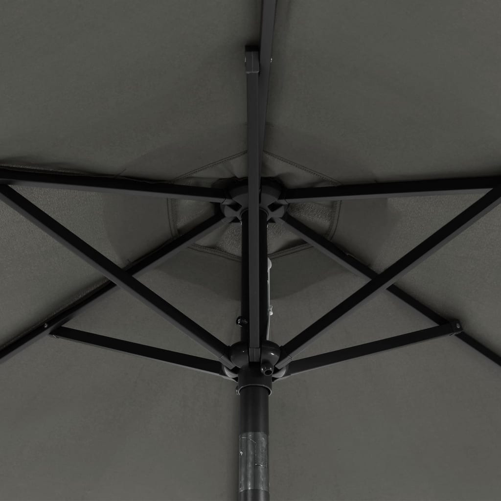Sonnenschirm mit LED und Stahlmast Weiß 225x225x212 cm