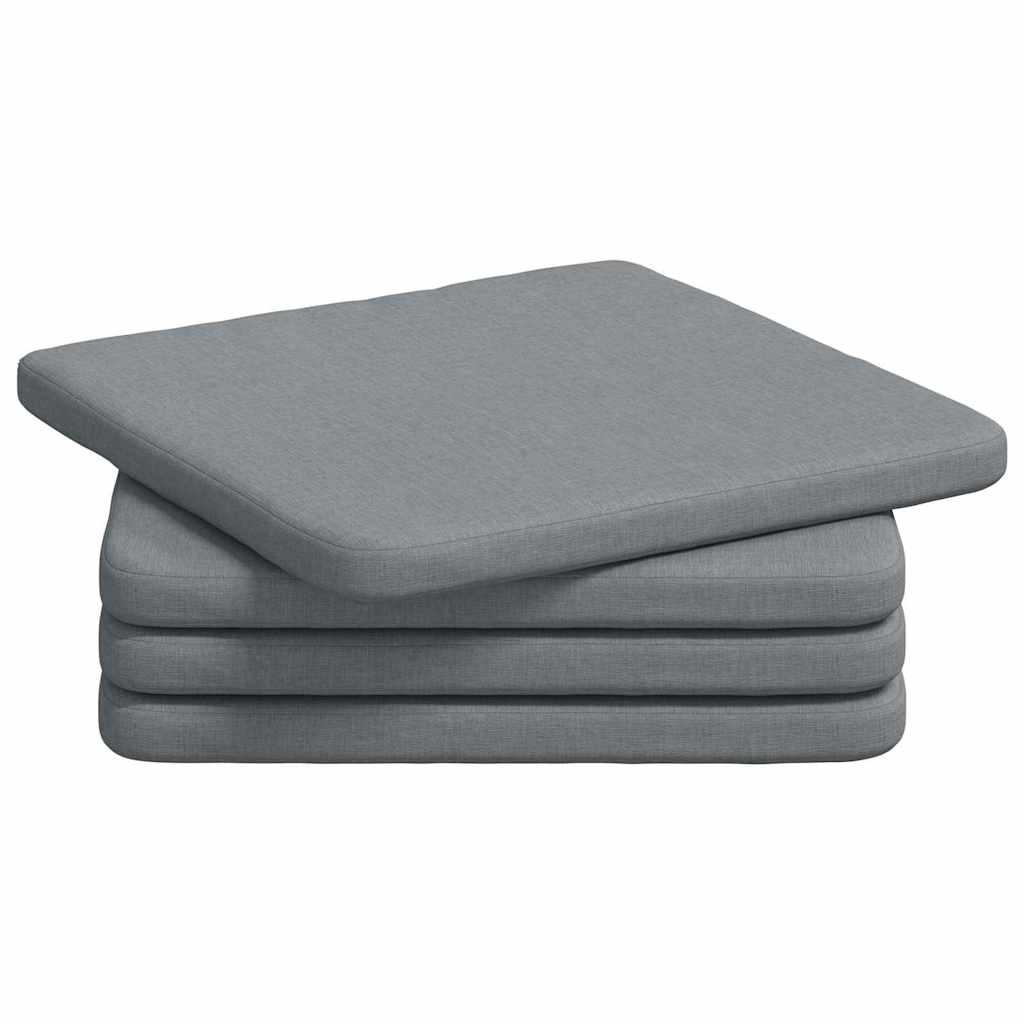 Sitzkissen 4 pcs Hellgrau 40 x 40 x 3 cm Stoff