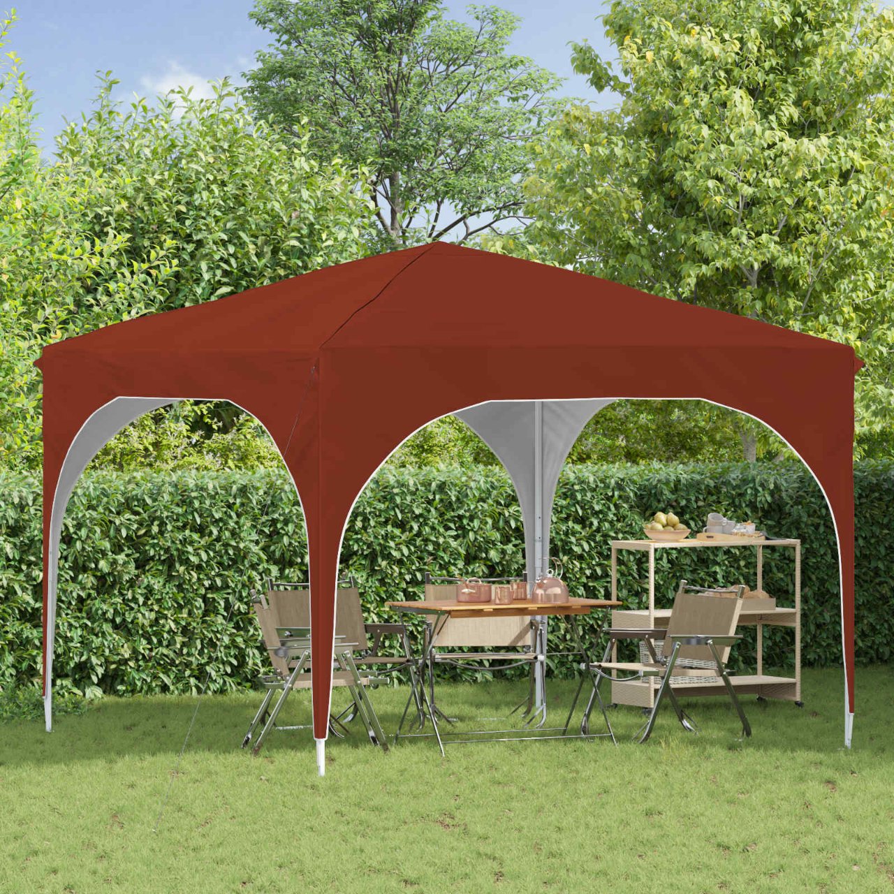 Pop-up Partyzelt 290 x 290 x 245 cm Creme