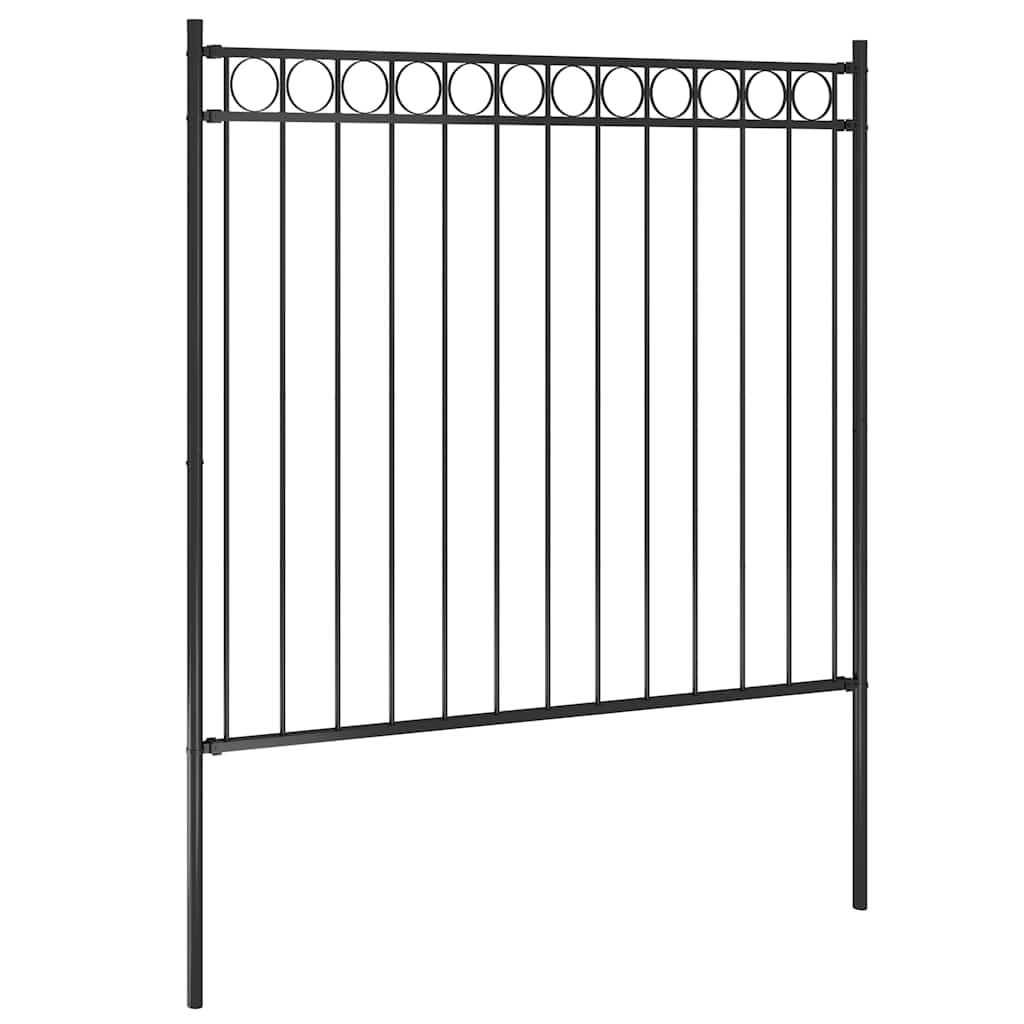 Gartenzaun ASSEN Stahl 1,7 x 0,8 m Schwarz